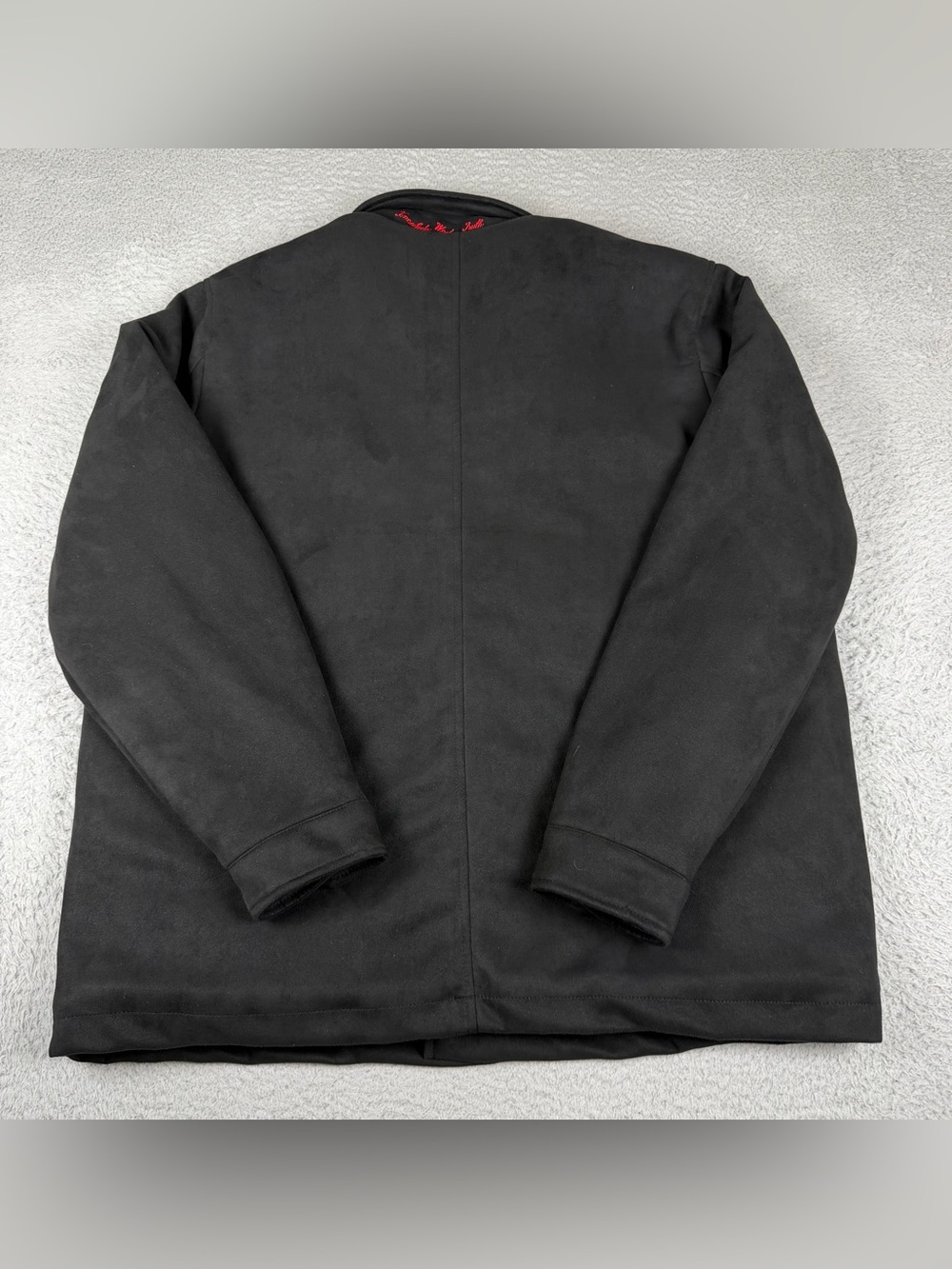 Robert Graham Jacket Mens Medium Black Suede Quilted Lined Button Pockets - Picture 3 of 14